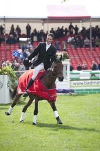 Paul and Mannie celebrate after winning the Badminton Horse Trials in 2010