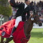 Paul and Mannie (Inonothing) enjoy their lap of honour after winning the Badminton Horse Trials in 2010